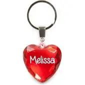 Miko sleutelhanger - Melissa - diamant hartvormig rood