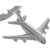 Metalmorphose sleutelhanger vliegtuig - Grijs / 3.7 x 4.00 x 0.8cm / Metaal