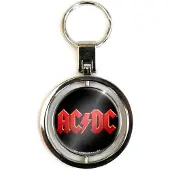 AC/DC Porte-clés rotatif avec logo AC / DC