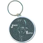 Rock Off John Lennon Sleutelhanger John & Yoko Grijs