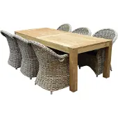 AVH-Collectie Macau Krista dining tuinset 240x100xH77 cm 7 delig rotan