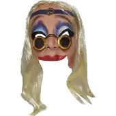 Funny fashion Masker Vrouw met Bril en Pruik | Verkleedmasker