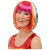 Smiffys - Rainbow Bob Wig - Regenboog