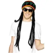 Smiffys Mooie baret met zwarte dreadlocks