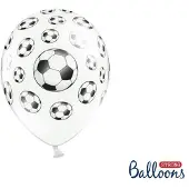 My Dream Day Ballonnen 30cm, Footballs, Pastel Pure wit (1 zakje met 6 stuks)
