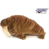 Hansa Walrus Knuffel - Bruin - 38 cm - Pluche - Knuffeldier - Zeezoogdier - Voor decoratie of educatief spel