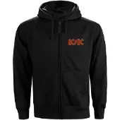 AC/DC Sweat à capuche Logo Back Print Zippé Femme Noir - Taille S