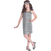 Liragram Flapper Dress Costume Grijs 8-10 Years Kinderen