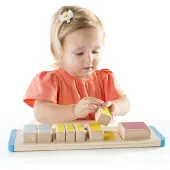 Guidecraft educatief speelgoed vierkant breuken houten spel.
