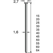 Dutack 1.6mm brads | 45mm | 2000 stuks - 5138035