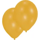 Amscan Ballonnen Metallic 28 Cm Latex Goud 10 Stuks
