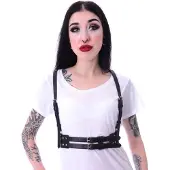 Poizen Industries - Gothic Harness - Revon Belt - voor Vrouwen - zwart | Maat Standard