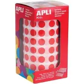 APLI Kids stickers op rol, cirkel diameter 10,5 mm, rood - 2 stuks