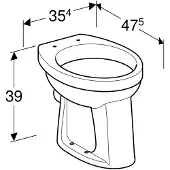 Geberit 300 Basic closetpot-95 vlakspoel 35.5x47cm PK wit S8002900000G