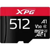 ADATA 512 GB microSDXC-geheugenkaart (zwart/rood, UHS-I U3, Class 10, V30, A2)