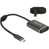 DeLOCK Premium USB-C naar VGA en USB-C PD adapter met DP Alt Mode (1920 x 1200) / zwart - 0,20 meter