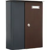 Rottner Brievenbus Splashy Antraciet met Houtlook Deur