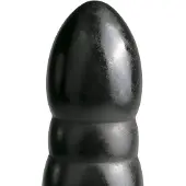 All Black Grote zwarte dildo met geribbelde textuur