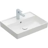 Villeroy & Boch Collaro - Wastafel 55x44 cm, met overloop, met kraangat, CeramicPlus, Stone White 4A3355RW