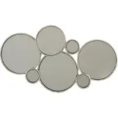 Jline Spiegel 6 ronden metaal zilver