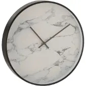 J-Line Clock marble plastic black