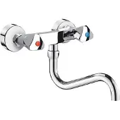Delabie wastafelmengkraan (opbouw) chroom. glans voorsprong uitloop 200mm aantal grepen tweegreeps