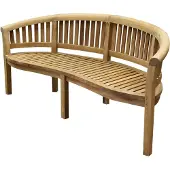 AVH-Collectie Bananen tuinbank 195 cm ronde rugleuning teak