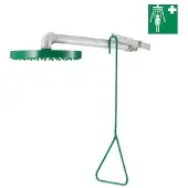 Delabie veiligheidsdouche, wandmontage, horizontale uitvoering