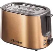 Bestron Broodrooster ATS1000CO - 1000W - 7 Bruiningsniveau's - 2 Broodsleuven voor 2 boterhammen - Koper - 5 jaar garantie