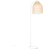 QAZQA Landelijke vloerlamp wit met rotan - Sam