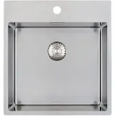 Caressi PP spoelbak met kraangat B49xL40xD18.5cm naadloze plug RVS CAPP45KR10