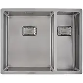 Caressi Q10 spoelbak 34+15x40cm vlakinbouw en onderbouw RVS CAPP3415Q10
