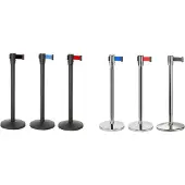 Saro Afzetpaal chroom met rood trekband - 1,8 Meter