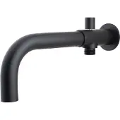 Wiesbaden Inbouw baduitloop met omstel 24 cm 1/2 mat zwart