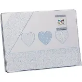 Gamberritos laken set blauw hartjes 3 delig klein
