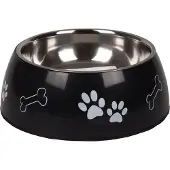 Flamingo Voer- en drinkbak Divar zwart voor de hond L 22 cm 900 ml
