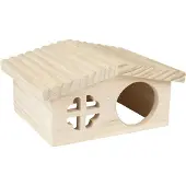 Flamingo Vankeijsteren knaagdierhuis Huisje Stally hout - 19,5 x 17 x 9,5 cm