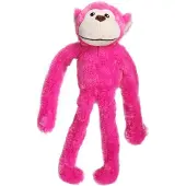 Flamingo hondenspeelgoed Wende Aap met touw – Pluche hondenspeeltje met touwkern & squeaker – Roze – 52x20x10 cm