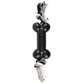 Flamingo Gladiator Rubber Dumbbell &amp; Rope Hondenspeeltje
