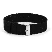 Claudio Calli Horlogeband WH25 Perlon Nylon Zwart 22mm