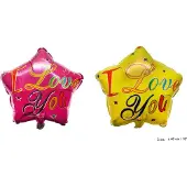 Funny fashion Metallic folie ballon "I love you" 2 stuks
