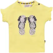 Dirkje T-shirt met printopdruk geel Meisjes Katoen Ronde hals Printopdruk - 62