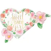 Amscan Ballonfolie Superhsape Floral Girl P30 met verpakking 68 x 50 cm
