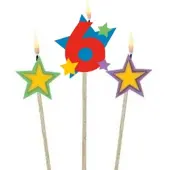 Amscan Verjaardagskaarsjes 6 - Star 12,2/13,5 Cm 3-delig