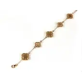 Sophie model 5 fiori armband in zilver roze verguld bruin