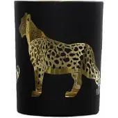 Mars & More Waxinelichthouder Luipaard/ Panter Zwart-Goud(8 x 7 cm)