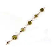 Sophie model 5 fiori armband in zilver roze verguld kaki