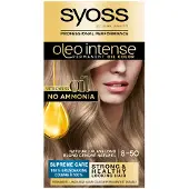 Syoss Oleo Intense 8-50 Haarverf - Natuurlijk Asblond - Permanente Haarkleuring - Ammoniakvrij - Met Voedende Oliën - 100% Grijsdekking - Langdurige Kleur - 1 stuk
