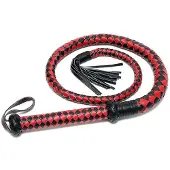 Rimba - Lange Bullwhip - 200 cm - Rood/Zwart