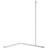 Delabie leuning voor 2 wanden + bevestigingsplaat, verticaal, Be-Line D35, aluminium, wit
